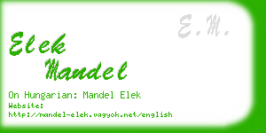 elek mandel business card